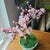 Glass VTG Glass Pink Cherry Blossom Flowers Leaves Bonsai Tree 12" Tall 4.5" Round MCM For Sale - Image 7 of 16