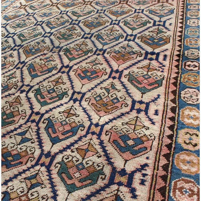 Antique Karabagh Rug With All-Over Sub-Geometric Design For Sale In Atlanta - Image 6 of 8