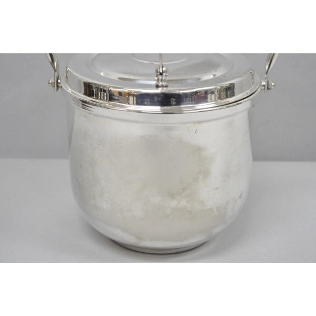 Vintage Art Deco Silver Plated Reticulating Hinge Bar Ice Bucket by Towle For Sale - Image 9 of 12