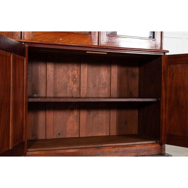 Large 19th Century English Mahogany Glazed Bookcase, 1870s For Sale - Image 15 of 17