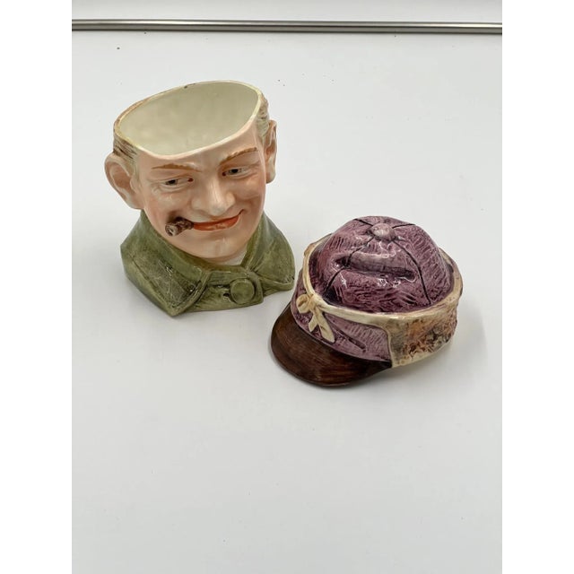 English Ceramic jockey humidor. Circa 1920