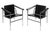 Vintage Black Leather Armchairs by Le Corbusier for Cassina, 1960s, Set of 2 For Sale - Image 9 of 9