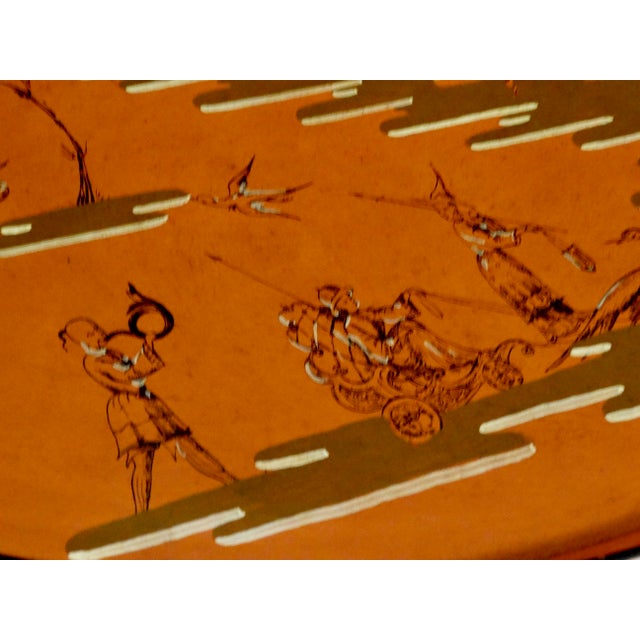 Antique French Hand Painted Chinoiserie Serving Tray For Sale - Image 12 of 17