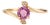 14k Gold Natural Pink Sapphire Bypass Diamnd Three Stone Promise Ring Size 7 For Sale