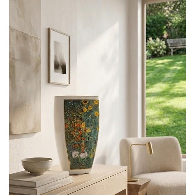 Ceramic 20th Century Goebel Porcelain Vase - Gustav Klimt Blumenmotive Limited Edition For Sale - Image 7 of 17