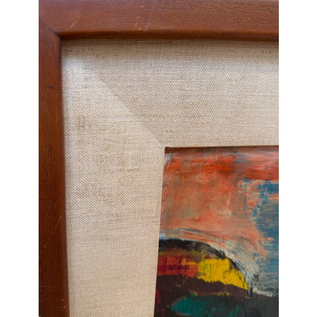 Wood Abstract Expressionist Landscape by Leon Saulter, 1958 For Sale - Image 7 of 7