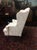 Antique White Vintage Damask Wing Chair, Bernhardt Furniture For Sale - Image 8 of 10