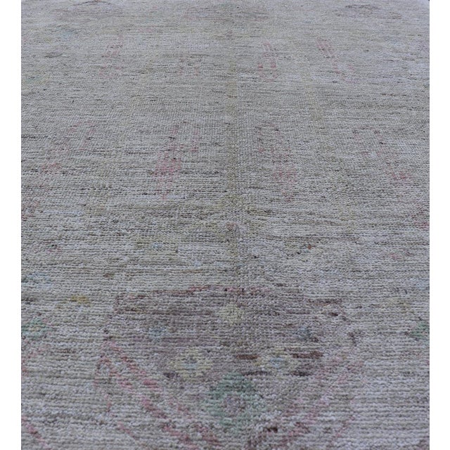 2020s Modern Hand-Knotted Muted Tribal Rug in Wool With Sub-Geometric Design 5'1 X 6'9 For Sale - Image 5 of 12