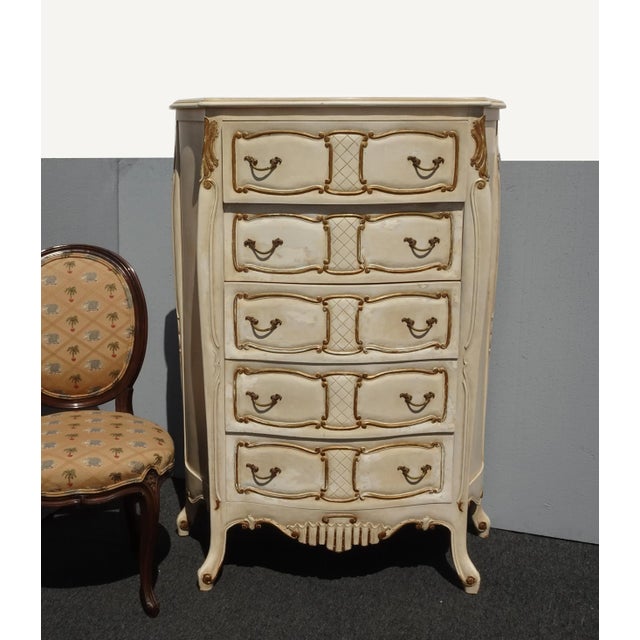 Gorgeous Dresser in Good Vintage Condition. Solid and Firm. The paint has been distressed for a more rustic look....