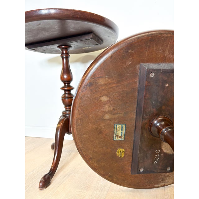Brown Vintage Mahogany Pedestal Tables by Brandt For Sale - Image 8 of 9