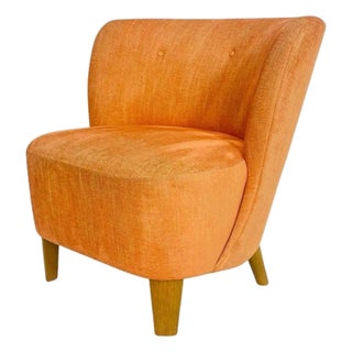 Contemporary Orange Tweed Lounge Chair by Decca Furniture LTD For Sale