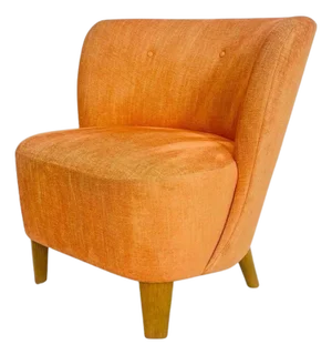 Contemporary Orange Tweed Lounge Chair by Decca Furniture LTD