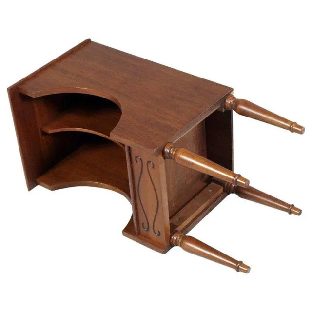1940s Vintage Walnut Magazine Rack or Nightstand, 1940s For Sale - Image 5 of 7