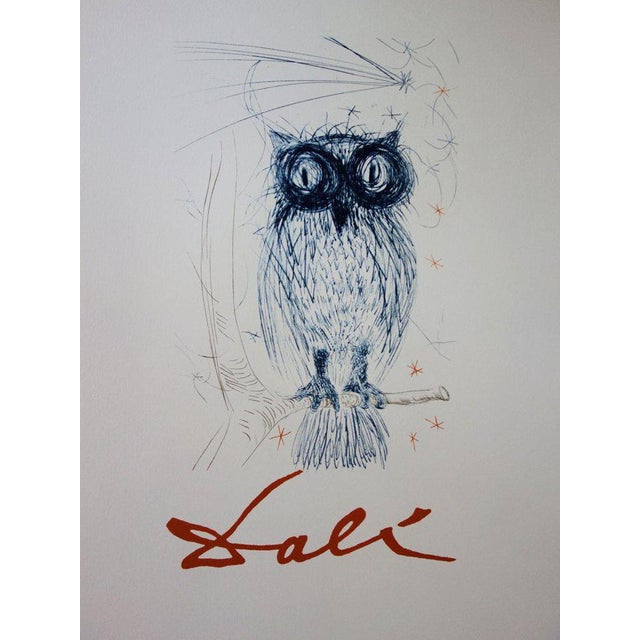 Salvador Dali, La Chouette Bleue, Lithograph For Sale - Image 3 of 7