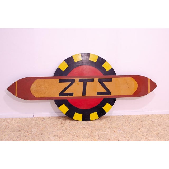 Large ZTS Advertising Sign in Tin, 1980, in Very Good conditions. Designed 1980 to 1989