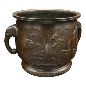 1860's Antique Bronze Japanese Planter