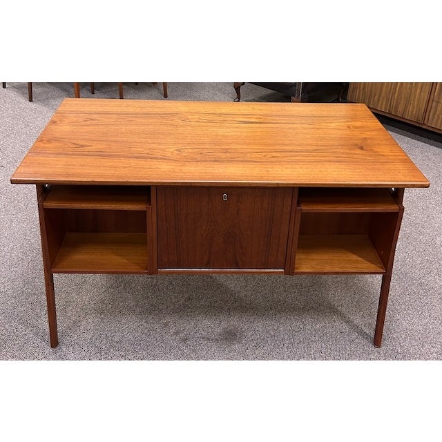 Mid Century Modern Scandinavian Teak Desk c. 1960's U.K. Import * chair in picture not included Item #PB86