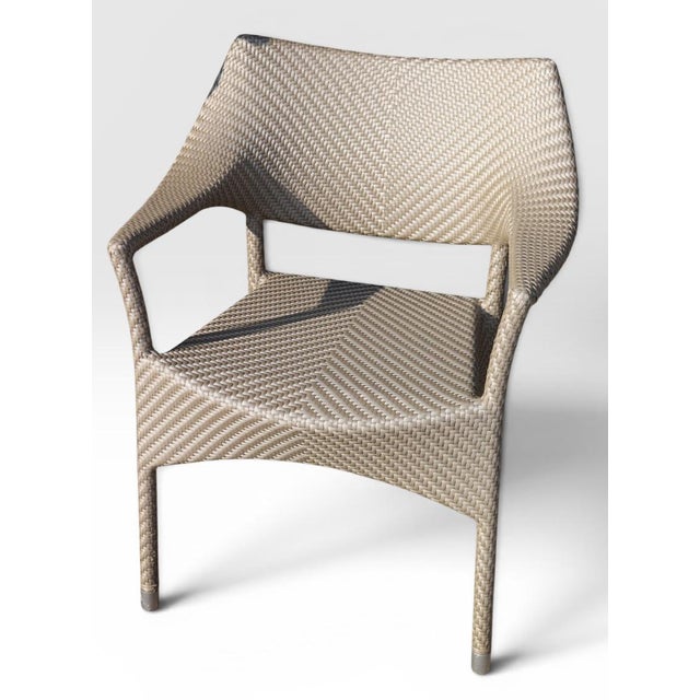 Janice Feldman for Janus Et Cie Amari Outdoor Low Back Lounge Chairs - Pair - Limestone Finish For Sale - Image 11 of 14
