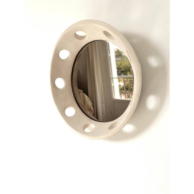 Gold Tondo Handmade Ceramic Mirror by Renzo Maar For Sale - Image 8 of 13