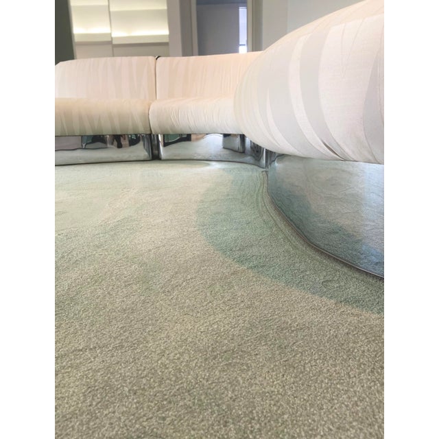 Vintage 1960s Serpentine Sectional Sofa With Chrome Base | by Milo Baughman for Thayer Coggin For Sale - Image 10 of 12