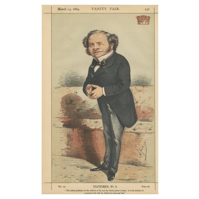 Vanity Fair, Victorian Cabinet Minister Statesmen No. 6, 1869, Chromolithograph on Paper For Sale - Image 9 of 9