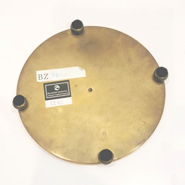 Brass Mid-Century Cut Crystal & Ormolu Brass Footed Dish by Decorative Crafts For Sale - Image 8 of 9