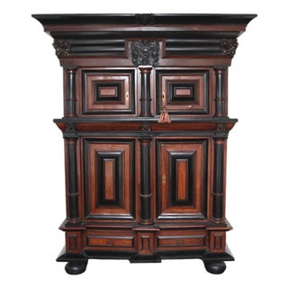 17th Century Dutch Baroque Revival Kussenkast Armoire Cabinet For Sale