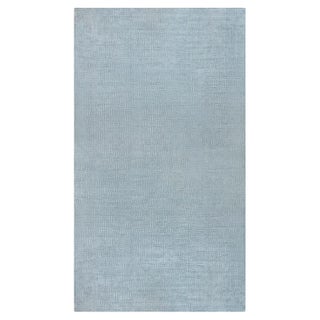 Contemporary Geometric Blue White Bamboo Silk Rug by Doris Leslie Blau For Sale