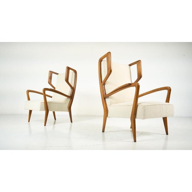 Mid-Century Modern Highback Amrchairs by Orlando Orlandi, Italy, 1950s This piece is attributed to the mentioned...