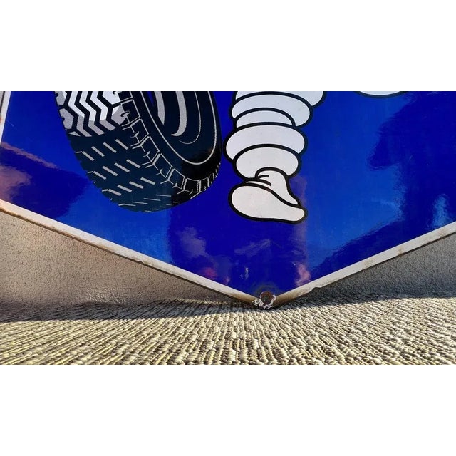 Double-Sided Michelin Tires Porcelain Advertising Sign, France, 1970s For Sale - Image 9 of 11