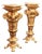 Gold Leaf Pedestal With Marble Top – Handcrafted Ornate Display Stand With Bronze Details For Sale