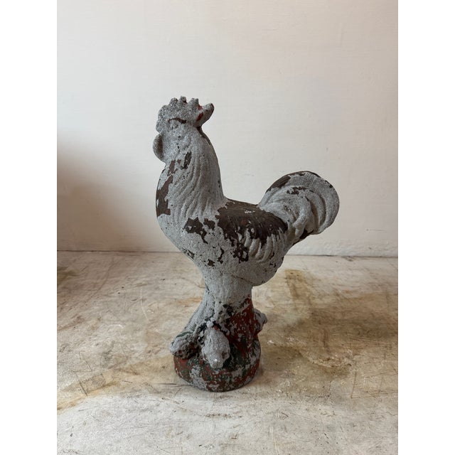 Mid 20th Century Mid 20th Century Vintage French Cast Concrete Rooster Sculpture For Sale - Image 5 of 5