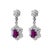 Beautiful natural oval Burmese ruby and diamond drop earrings. 3.84 carats total gemstone weight. 2 oval Burmese rubies,...