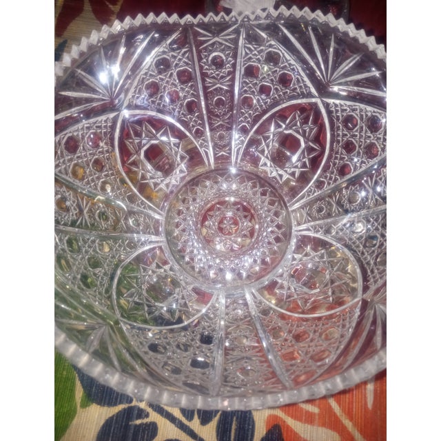 Cambridge Glass Company Antique American Brilliant Serving Bowl For Sale - Image 4 of 4