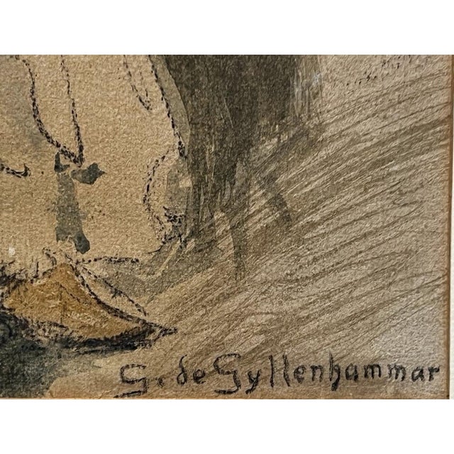 Gerhard Gyllenhammar (Sweden, 1873 - 1968), Original drawing on paper, measuring 40 x 31.5 cm. Pastel and charcoal,...