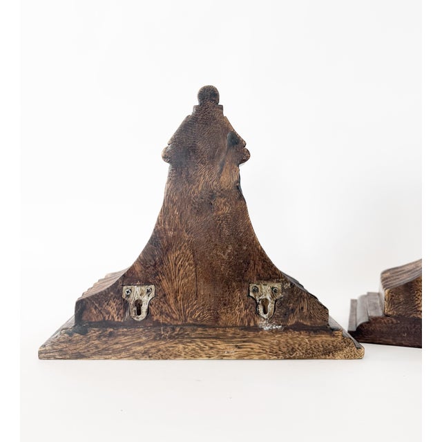 Antique Fluted Hand Carved Wood Wall Brackets For Sale - Image 10 of 12