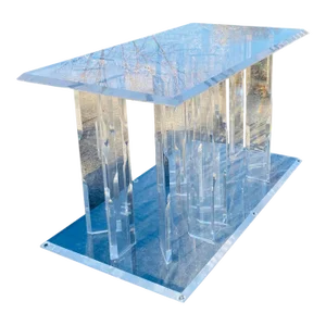1980s Postmodern Lucite Stalagmite Icicle Pedestal Entry or Console Table
