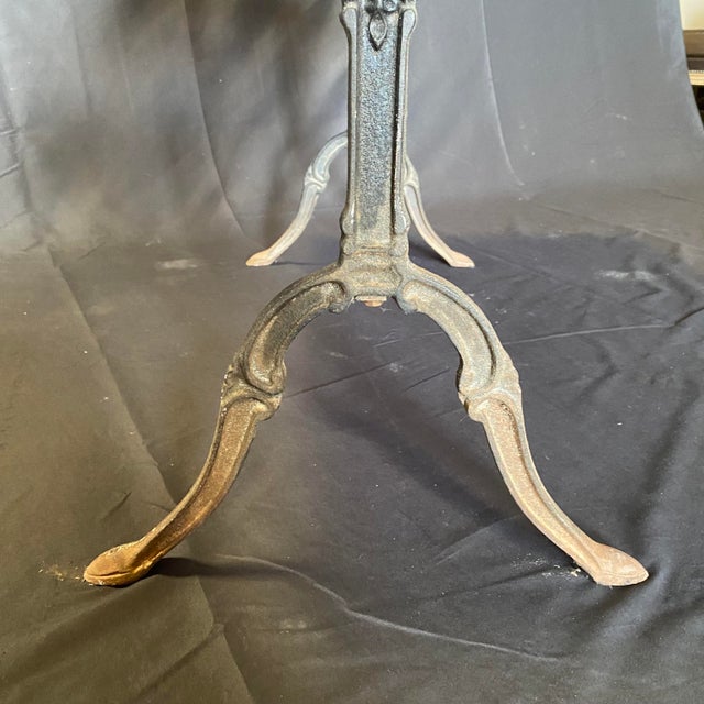 Antique French Marble Top Cafe or Bistro Table With Cast Iron Base For Sale - Image 15 of 15