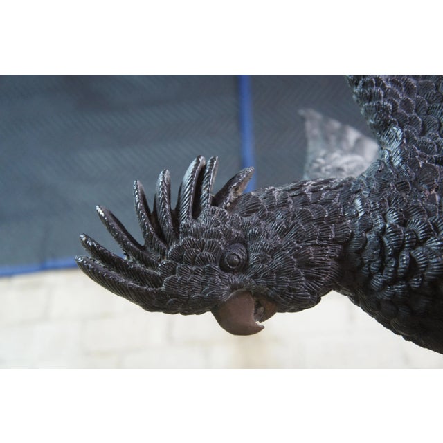 Mid Century Lifesize French Bronze Parrots Cockatoos Birds Sculpture Statue For Sale - Image 11 of 13