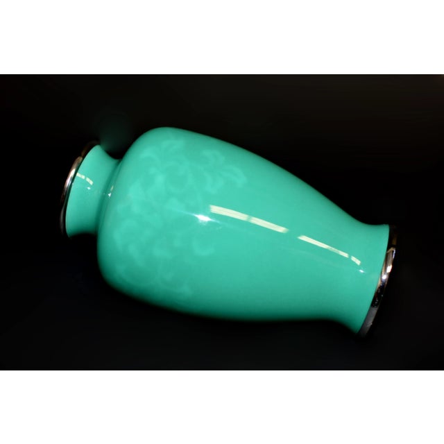 Signed Ando Jubei Green Baluster Cloisonne Vase 7.5" For Sale - Image 12 of 12