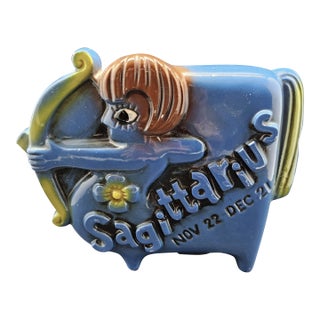 Vintage Zodiac Sagittarius Piggy Bank, Japanese Ceramic Design For Sale
