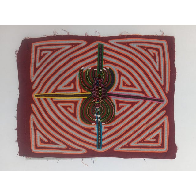 Mola Fabric by Cuna Indians from San Blas Island, Panama, 1970s For Sale - Image 3 of 3