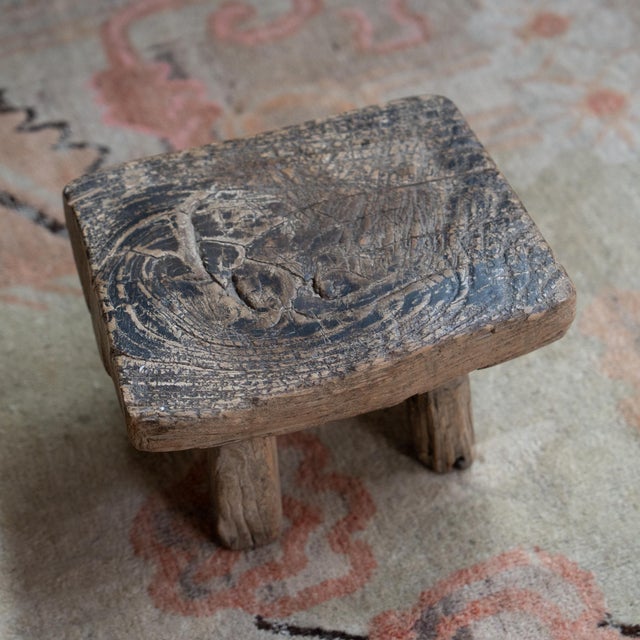 Early 19th Century Chinese Petite Wabi Sabi Stool, C. 1800 For Sale - Image 5 of 5