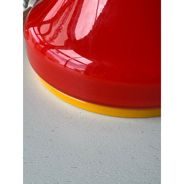 Štěpán Tabery Vintage Glass Lamp – Czech Design – Red with Yellow & White Interior – Mid-Century Modern A striking and...