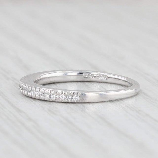 Contemporary Scott Kay Diamond Wedding Band 14k White Gold Size 6.5 Stackable Ring For Sale - Image 3 of 9