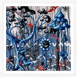 Kenny Scharf Furungle (Blue), Large Framed Archival Print With Diamond Dust, 2021