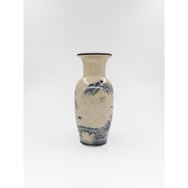 This minimalist and vintage piece inspired with wabi-sabi aesthetics, handcrafted ceramic vase comes from Bat Trang,...