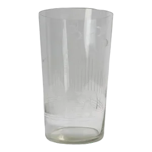 Mid Century Etched Art Glass Vase by Hl Karla Made in Finland