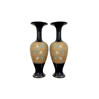 Victorian Vases from Doulton, 1880s, Set of 2 For Sale