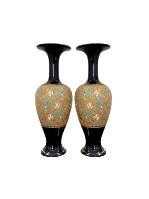 Victorian Vases from Doulton, 1880s, Set of 2